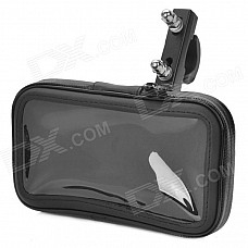 Bike Protective Water Resistant Bag w/ Mounting Holder for Cellphone / Navigator - Black