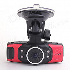 LSON GS5000 1.5" 120-Degree Wide Angle HD Car DVR w/ AV OUT - Black + Pink