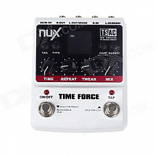 NUX 1.8" LCD Time Force Delay Guitar Effect Pedal - White + Black