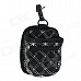 PU Leather Nylon Anti-Skid Phone Bag for Car - Black + White