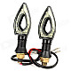 MP201 9.6W 60lm 580nw 12 SMD 5050 LED Yellow Light Motorcycle Steering Light - Black (DC 12V / 2PCS)