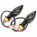 MP201 9.6W 60lm 580nw 12 SMD 5050 LED Yellow Light Motorcycle Steering Light - Black (DC 12V / 2PCS)