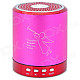 T-2020 Portable Mini Rechargeable 2-CH Media Player Speaker w/ USB 2.0 - Deep Pink + Red + Silver