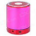 T-2020 Portable Mini Rechargeable 2-CH Media Player Speaker w/ USB 2.0 - Deep Pink + Red + Silver