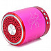 T-2020 Portable Mini Rechargeable 2-CH Media Player Speaker w/ USB 2.0 - Deep Pink + Red + Silver