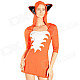 Little Fox Style Elastic Fabric Cosplay / Performance Clothes / Dress for Women - Orange + White