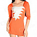 Little Fox Style Elastic Fabric Cosplay / Performance Clothes / Dress for Women - Orange + White