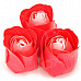 Romantic Heart Shaped 24-Soap Rose Flowers - Red