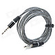 TPU 3.5mm Male to Male Audio Cable - Grey + Black (123cm)