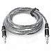 TPU 3.5mm Male to Male Audio Cable - Grey + Black (123cm)