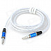 TPU 3.5mm TRRS Male to Male Audio Cable - White + Blue (124cm)