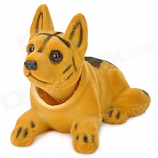 LT3364 Cute Shaking Head Shepherd Dog Toy Car Decoration - Yellow + Black