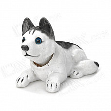 LT3362 Husky Style Car Decoration Display Shaking Dog Toy - White + Black