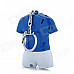 Artful Polo Shirt Shape Butane Gas Lighter w/ Chain Strap - Navy Blue + White