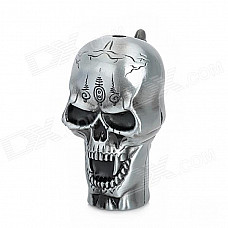 Skull Style Blue Flame Windproof Butane Jet Lighter - Antique-pewter