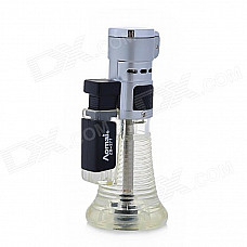 Compact 1300'C Soldering Windproof Butane Jet Flame Lighter - Silver + Translucent Yellow