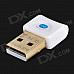 Mini Bluetooth V4.0+EDR USB Dongle w/ BlueSoleil IVT9.0/10.0 - White