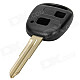 Replacement 2-Button Remote Key Cover Shell Case for Toyota - Black + Silver