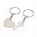 QIN-3 "I Love You" Zinc Alloy Keychain for Lovers - Silver (2 PCS)