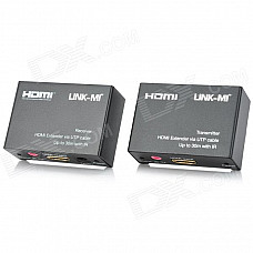 LINK-MI LM-EX30 HDMI 1080P 3D Dual Cat5E / 6 Network Cable Extender w/ IR - Black