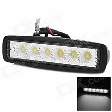 Waterproof 18W 1440lm 6500K 6-LED White Car Working Light Bar (10~30V)