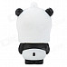 Cartoon Square Face Panda Style USB 2.0 Flash Drive - Black + White (8GB)