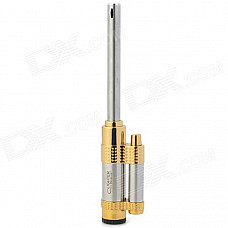 HL187 Stainless Steel Practical Long Shaft Butane Lighter - Silver + Golden