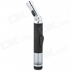 HX Simple Bar Shape Welding Gun / Windproof Butane Jet Lighter w/ Adjustable Head - Black + Silver