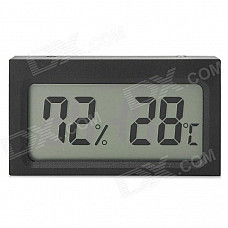 Mini 2.0" LCD Car / Indoor Thermometer / Hygrometer - Black (-10'C~50'C / 20%~95% RH / 1 x LR44)