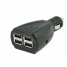 USB 4-port 500mA Car Adapter