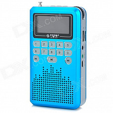 See Me Here LV290 Portable 1.8" LCD Digital Speaker w/ FM Radio / TF Slot / Mini USB - Blue + Silver