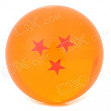 Q76-3 7.6cm Three Star Pattern Dragon Ball Resin Ball - Orange