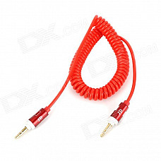 JD 014 3.5mm Male to Male Spring Aux Audio Connection Cable - Red