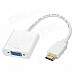 HDMI Male to VGA Female / 3.5mm Audio Jack Adapter Cable w/ 3.5mm Audio Male to Male Cable - White