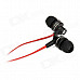 BIDENUO G350 In-ear Earphones w/ Microphone - Black + Red (3.5mm Plug / 114cm-Cable)