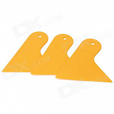 02040009 DIY Small Car Cleaning / Film Sticking Tool Squeegees / Scrapers - Yellow (3 PCS)