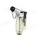 FS026 1300 Centigrade Windproof Blue Flame Butane Jet Torch Lighter - Translucent White + Silver