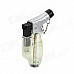 FS026 1300 Centigrade Windproof Blue Flame Butane Jet Torch Lighter - Translucent White + Silver