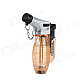 FS026 1300 Centigrade Windproof Blue Flame Butane Jet Torch Lighter - Translucent Orange + Silver