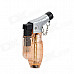 FS026 1300 Centigrade Windproof Blue Flame Butane Jet Torch Lighter - Translucent Orange + Silver