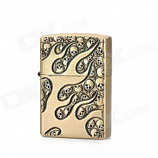 KANTAI Skull Style Copper Zinc Alloy Fuel Lighter - Bronze