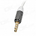 Retractable 3.5mm Male to Female Audio Spring Cable - White + Silvery Grey (36cm)