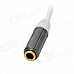 Retractable 3.5mm Male to Female Audio Spring Cable - White + Silvery Grey (36cm)