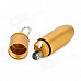 FS763A Mini Bullet Shape Red Flame Cotton Oil Lighter w/ Chain - Golden