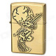 KANTAI Pistol + Skull Pattern Copper Zinc Alloy Kerosene Oil Lighter - Bronze