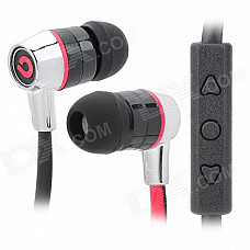 BIDENUO G380 Stylish In-Ear Earphones - Red + Black + Silver (3.5mm Plug / 126cm)