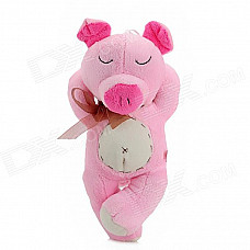 Cute Sleeping Pig Plush Toy w/ Suction Cup - Pink