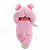 Cute Sleeping Pig Plush Toy w/ Suction Cup - Pink