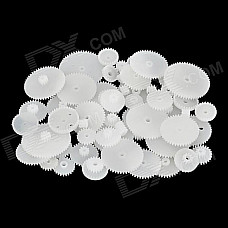 DIY Plastic Gear Wheel for Robot - White (58PCS)