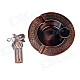 Retro Celtic Ashtray + Tribal Decoration Elephant Statue Figurine Lighter Set - Red Copper